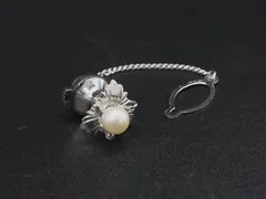 ■美品■ TASAKI タサキ 本真珠 アコヤ真珠 パール 約6mm SV925 タイタック ネクタイピン アクセサリー シルバー系 DJ5707