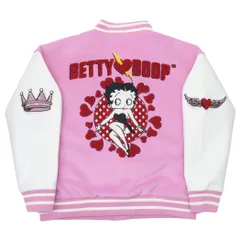7800□Betty Boop スタジャン バイクプリント 3L bc11yt