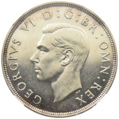 イギリス 1937 ジョージ6世 クラウン 銀貨 NGC PF63
