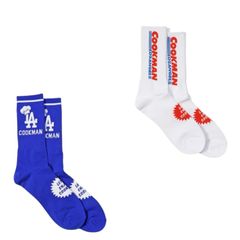 【新品・未使用】Cookman SOCKS (Supermarket) WHITE & Cookman SOCKS (Chef Hat LA) BLUE