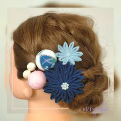 【つまみ細工・和玉髪飾り】和装/振袖/袴/卒業式/成人式/七五三/玉かんざし/ちりめん玉