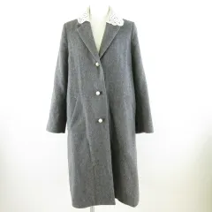 nesessaire　ネセセア　レース衿　パール　ジャケット　コート　アナトリエ 美品 nesessaire ネセセア パールボタン レース襟 チェスター