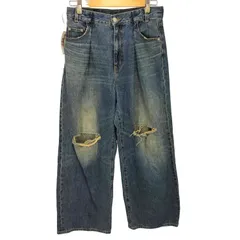 ロデオクラウンズワイドボウル RCWB/RODEO CROWNS WIDE BOWL 24AW タックワイドクラッシュデニムパンツ レディース JPN：M 