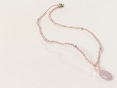 【年末SALE】ビーズ　水晶　ネックレス　#N41