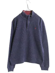 【お得なクーポン配布中!】 ブルックスブラザーズ ハーフジップ コットン ニット セーター メンズ L ハイネック リブ編み 長袖ニット シンプル ワンポイント ネイビー