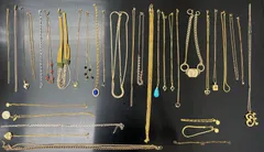 ゴールドアクセサリー　ネックレス　ブレスレット　34点　まとめ売り　金