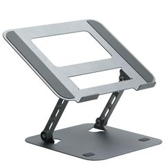 ノートパソコンスタンド pad タブレット スタンド ホルダー PC 折りたたみ式 無段階高さ/角度調整可能 姿勢改善 腰痛＆猫背＆肩こり解消 軽量 アルミ合金製 滑り止め 在宅仕事 つくえ 机 省スペース シルバー 0
