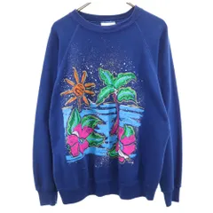 BASSETT-WALKER 90s USA製 オールド 長袖 スウェット トレーナー L ブルー ユニセックス メンズ 古着