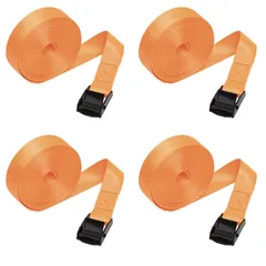 荷締 梱包 ベルト バンド 多用途 固定ベルト ラッシングベルト タイダウンベルト 地震 災害 対策 (オレンジ, 長さ10m) [オレンジ] [長さ10m]