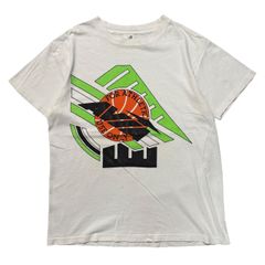 90s USA製 古着 ヴィンテージ Tシャツ AVIA バスケットボール レトロ スポーティー テック シングルステッチ 白 ホワイト