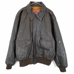 USA製 COOPER A-2フライトレザージャケット ミリタリー 戦闘服 アウター ダークブラウン (メンズ 44R) 中古 古着 O1012