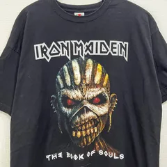 オフィシャル 公式 アイアンメイデン THE BOOK OF SOULS 古着 ユーズド バンドTシャツ ミュージックTシャツ フルーツ オブザ ルーム FRUIT OF THE LOOM メンズ Lサイズ 半袖 バンティー ブラック プリント グラフィックのサムネイル