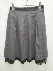 ◇ ⊇ axes femme アクシーズファム チェック レース 膝下丈 フレア スカート サイズM ダークグレー マルチ レディース P  【1410160017494】