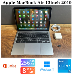 Apple MacBook Air 13inch 2019/i5 1.6GHz/SSD256GB/8GB/Office2024/windows11/CJ435/極美品
