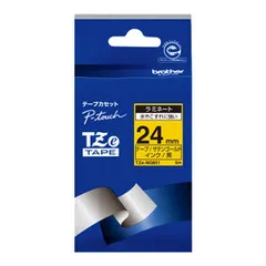 【新品・4営業日で発送】BROTHER ブラザー TZeテープ ピータッチ専用おしゃれテープ ラミネートつや消し(サテンゴールドテープ／黒字)24mm(TZE-MQ851)