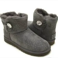 UGG アグ MINI BAILEY BUTTON BLING CONSTELLATION  ショートブーツ  ムートン 天体  サイズUS6-23cm グレー