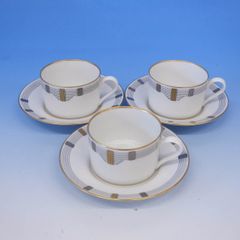 クリスチャンディオール　ゴドロン　カップ＆ソーサー３客　ブランド西洋食器【mxm149】
