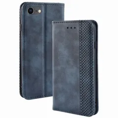 iPhoneSE(第2・3世代)/8/7 チェックライン手帳ケース 【Type×Color】 ネイビー