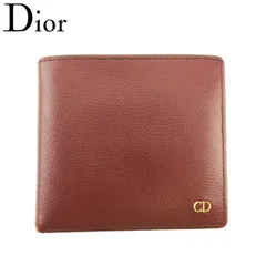 【最大30％OFF★ウィンターセール】ディオール 二つ折り 財布 ブランド財布 さいふ ミニ財布 メンズ アウトレット 夏 アイテム 自分用 ブラウン ゴールド レザー CDマーク 送料無料 t18891