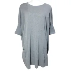 セオリーリュクス theory luxe ニットカットソー チュニック 5分袖 ドルマンスリーブ グレー 038 M相当 ■YHS4 X