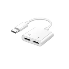 変換 2in1イヤホン Type-C 通話可能(Type-C端子)急速充電/通話/音楽/リモコン アダプタヘッドフォンア充電同時 充電アダプター両用 Type-c RuiMi