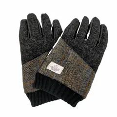 ハリスツイード Harris Tweed レザー切替ウール手袋 メンズ 表記無 のサムネイル