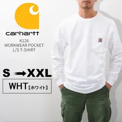 Carhartt カーハート K126 Tシャツ ロンT メンズ 長袖 ポケット付き  WHT ホワイト 各サイズあり【新品・正規品】