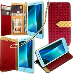 GTO CO., LTD. ストラップ2本付GTOAQUOS SHV35 ケース 手帳型 カバー オリジナルハンドストラップ＆ネックストラップ付 3点セット Ver3( ピンク,  AQUOS U SHV35)