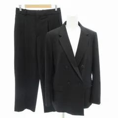 ユニクロ UNIQLO フォーマル スーツ セットアップ ジャケット パンツ 背抜き ダブル M 黒 ブラック /HO