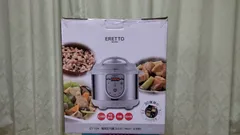 ERETTO mono 電気圧力鍋 3L 美品 タマハシ 電気圧力鍋 3L ERETTO mono レシピ付き （ 圧力鍋 圧力