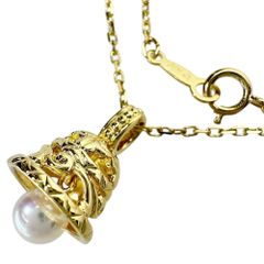 【MIKIMOTO/ミキモト】ベルモチーフ アコヤパールφ5.3mm ネックレス K18ゴールド 18金  4.2g 40cm レディース 【中古】【真子質店】【NN】