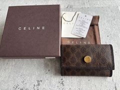 CELINE トリオンフボタン ブラックマカダム総柄 キーケース 箱付き