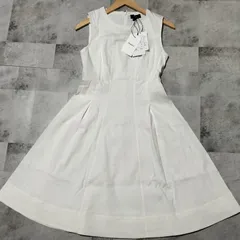 【未使用品】Theory　SL PEPLUM DR B　サイズ2　リネン混 ノースリーブワンピース　ホワイト　レーヨン　ノースリーブ　インナーあり