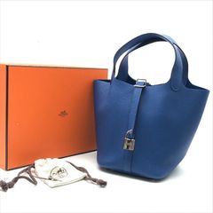 超美品 HERMES エルメス ピコタンロック PM トリヨン ブルー Z刻印 レディース ハンド バッグ ブランド カバン k5638