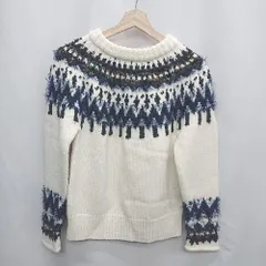 ◇ ⊇ Ray BEAMS レイ ビームス 長袖 ニット セーター サイズ表記なし ホワイト ネイビー レディース E  【1502180028038】