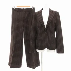 ラルフローレン RALPH LAUREN 国内正規 美品 セットアップ スーツ テーラードジャケット シングル パンツ 1B 総裏地 ストライプ カシミヤ混 茶 ブラウン 9 11 秋冬 /UO ■GY22のサムネイル