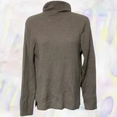 Ungrid　アングリッド　ニット　カーキ　レディース　セーター　タートルネック　無地　フリーサイズ　伸縮性有　リブ編み