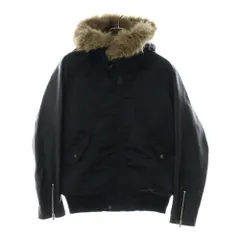 HYSTERIC GLAMOUR (ヒステリックグラマー) N-2B 袖レザー プリマロフト ファーフード フライトジャケット ブラック 0204AB02