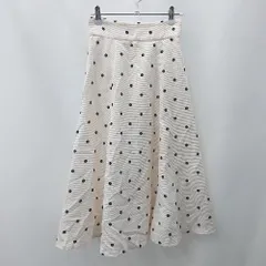 ◇ Θ PROPORTION BODY DRESSING 水玉柄 膝下丈 フレア スカート サイズS ベージュ系 レディース E  【1506130008774】