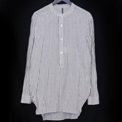 KAZUYUKI KUMAGAI ATTACHMENT C W ストライプビエラ ロングチュニック 長袖シャツ サイズ2 グレー