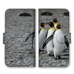 Galaxy S22 Ultra SC-52C SCG14 ケース 手帳型 ギャラクシーS22ウルトラ スマホケース 携帯ケース ペンギン 王様ペンギン オウサマペンギン コウテイ 動物 アニマル 写真 可愛い かわいい ブルー カラー01