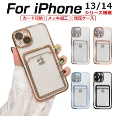 iPhone14/14Pro/14Plus/14Pro Max/iPhone13 ケース iPhone13シリーズ TPUスマホケース ソフトケース メッキ加工 レンズカバー付き カード収納可能 ストラップホール付き 超薄型 超軽量 送料無料【ブラック】