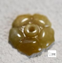 жsale天然石翡翠 ヒスイ10*10.5*2㎜ 花 フラワー オリーブ