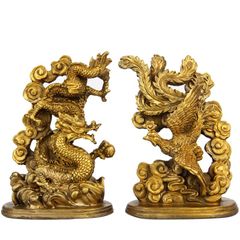 金色のシャチホコ（鯱鉾）二体一対　錦松焼　瓦製品　縁起物　工芸品　開運 No.586 金色のシャチホコ（鯱鉾）二体一対 錦松焼 瓦製品 縁起物 工芸
