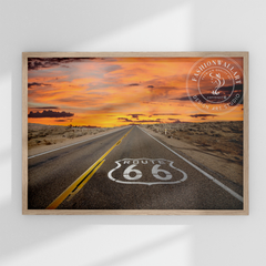 アートポスター Route66 サンセット 西部道路 アメリカン雑貨 おしゃれ 壁掛け 4723