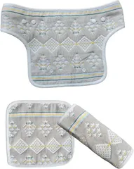 Ａｓｗａｙ　ＳＴＥＲＬＩｎＧ Asway STERLInG 保育のプロ推奨 抱っこ紐用よだれカバー 6重ガーゼ 綿100%(C柄 胸当て付き 3枚セット)