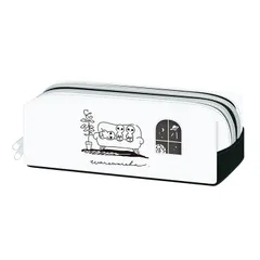 【フォロワー1000人突破記念 1000円ポッキリ】 ペンケース 筆箱 ふでばこ 宇宙人 二部屋 可愛い 面白い キャラクター うちゅうじん UFO グレイ エイリアン モノクロ ツインファスナーペンケース ワレワレハ 113684 クラックス