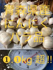 青森県産にんにく【1.1kg】乾燥【形不揃い・変色など】サイズ混合詰め合わせセット！お安く産地直送〜格安♪
