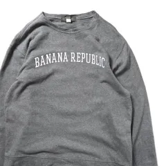 00's バナナリパブリック ロゴプリント ヘビーウェイト コットン スエットシャツ (L) 霜降灰 スウェット バナリパ 00年代 旧タグ オールド アメリカ古着 USED  ビンテージ ヴィンテージ