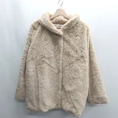 ◇ ⊇ INGNI イング 長袖 ファーフードコート サイズM ベージュ レディース E  【1409240026327】